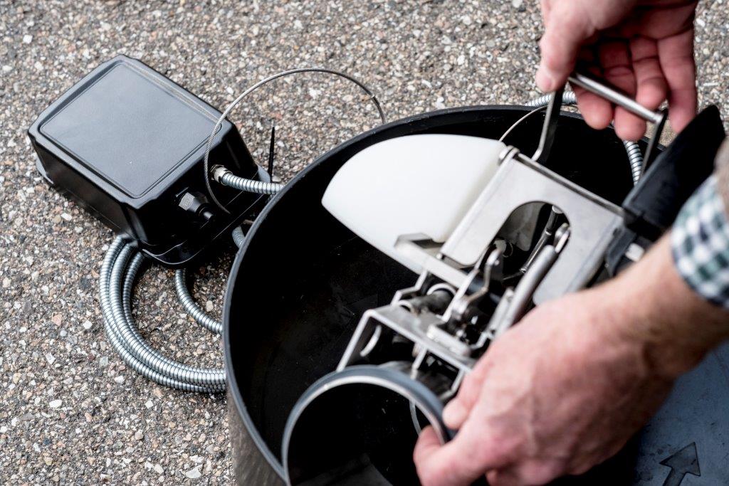 Højvandslukke i brønd